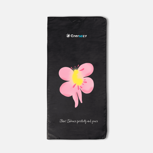 alt="Enercozy ‘Single Blossom Charm’ Infrared Sauna Blanket, featuring the cozy and stylish design ideal for deep relaxation and positive energy."