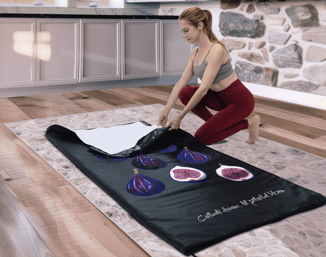 Relax with the Enercozy 'Sweet Purple Illusion' Infrared Sauna Blanket, reflecting how inner seeds of potential can grow into realized dreams.